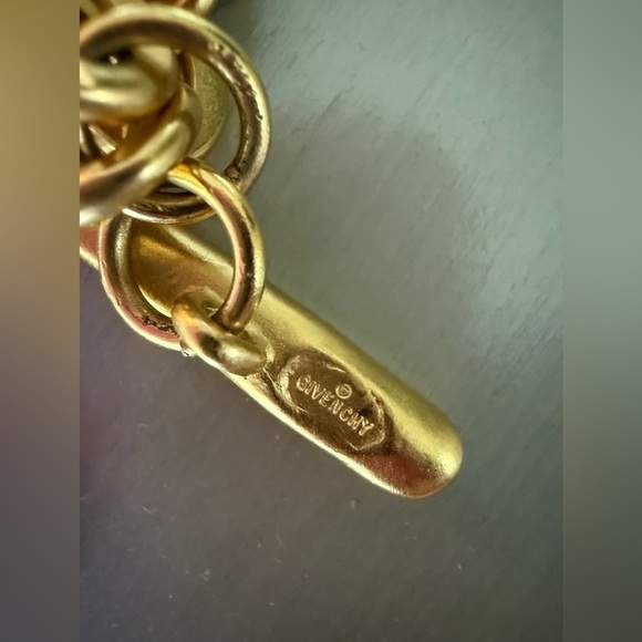 Vintage Givenchy Runway Couture matte Gold Toggle Necklace - Picture 3 of 4
